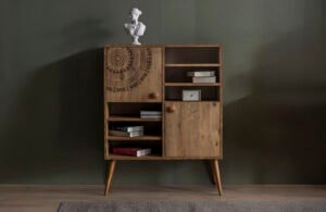 Mono Ceviz Mini Konsol ve Kitaplık Seti - Görsel 4