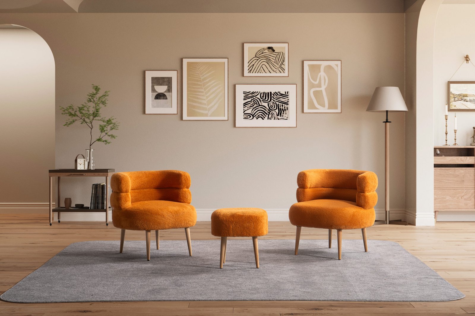 barelturuncu (15) Barel Çay Seti Koltuk Takımı 3'lü Set - Görsel 1