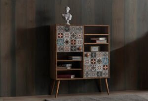 Mono Retro Mini Konsol ve Kitaplık Seti - Görsel 4