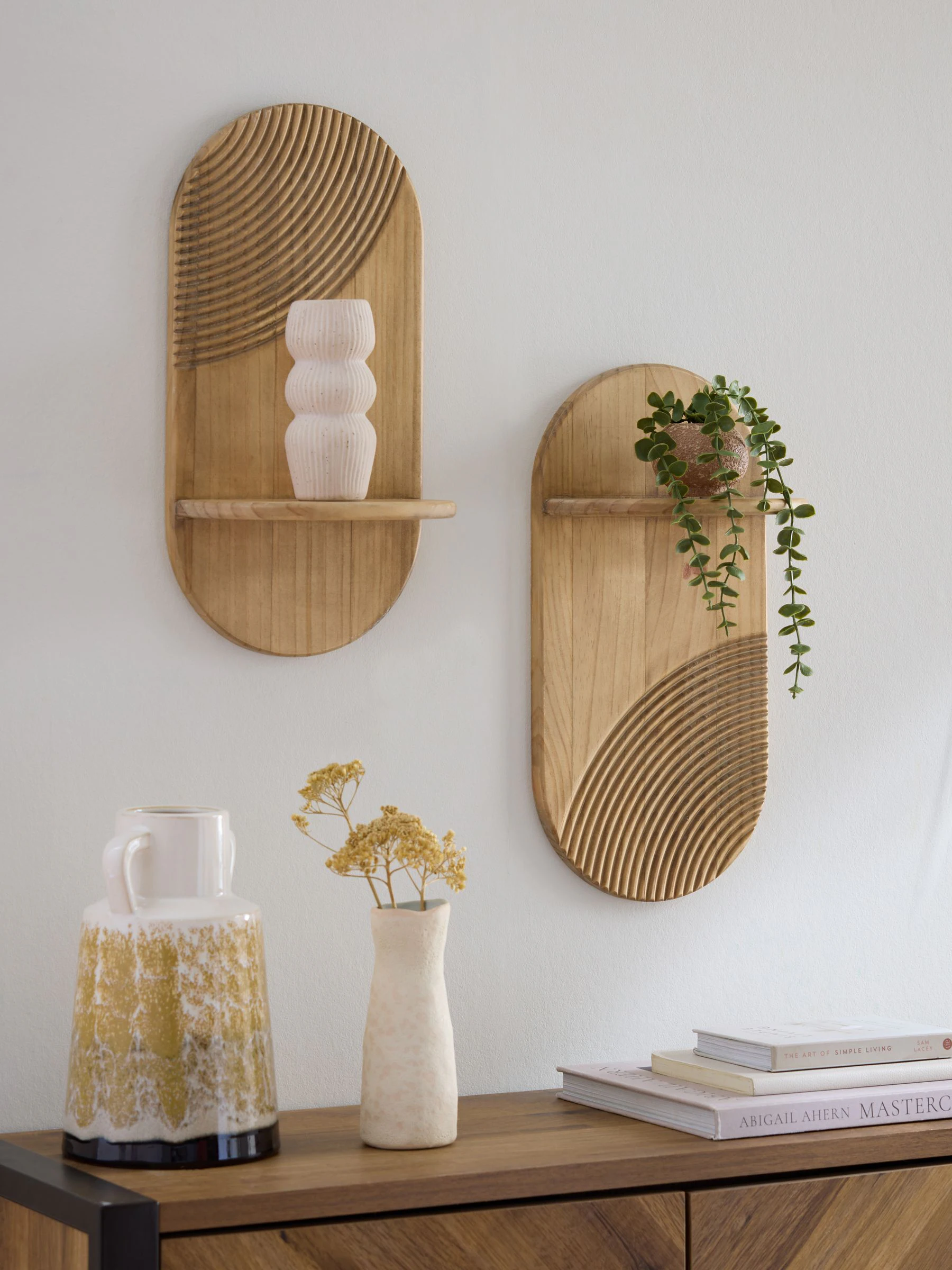 627481s2 Dekoratif Ahşap Duvar Rafı – Modern Tasarım Raf Modelleri - Görsel 1