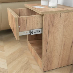 Nebula Tek Çekmeceli Gizli Bölmeli Komodin Ceviz - Görsel 4