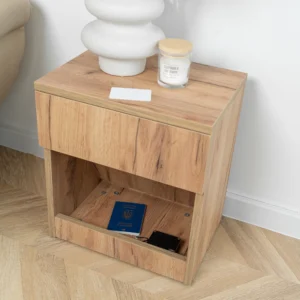 Nebula Tek Çekmeceli Gizli Bölmeli Komodin Ceviz - Görsel 8