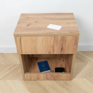 Nebula Tek Çekmeceli Gizli Bölmeli Komodin Ceviz - Görsel 7