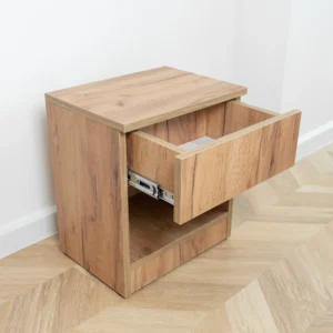 Nebula Tek Çekmeceli Gizli Bölmeli Komodin Ceviz - Görsel 3